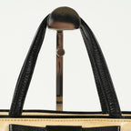 kate spade handbag beige black with bow gold logo plate leather 225243940936