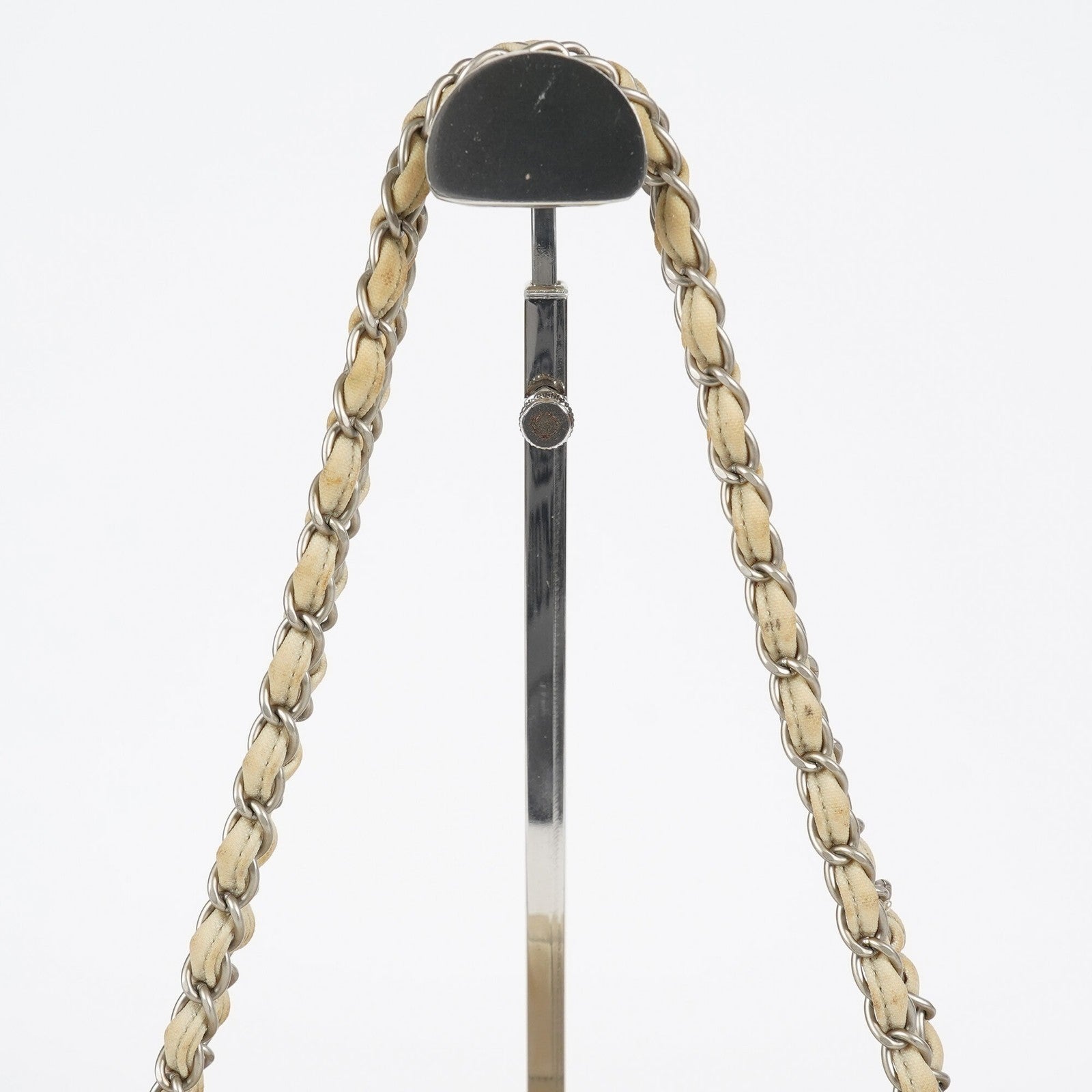 Chanel Chocolate Bar Quilted Turn Lock Shoulder Bag Beige Leather 07E317370012