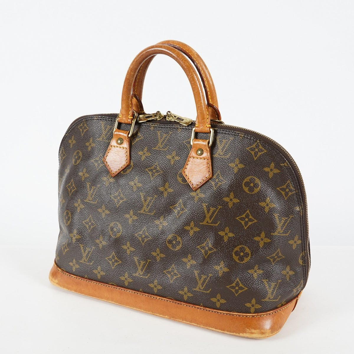 Louis Vuitton Alma PM M51130 Monogram Canvas Brown Used Handbag 09E253080006