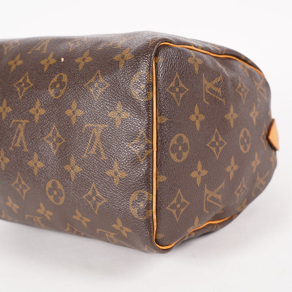 Louis Vuitton Speedy 25 M41528 Monogram Canvas Boston Handbag Brown 07A108008005