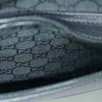 Gucci Black Nylon & Leather Tote Bag Purse With Zipper GG Monogram XY157