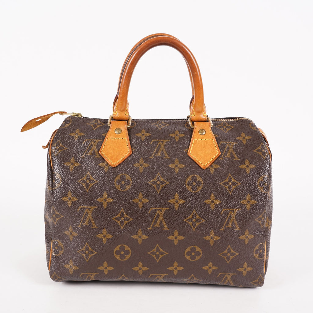 Louis Vuitton Speedy 25 M41528 Monogram Canvas Boston Handbag Brown 07A108008005