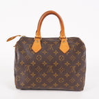 Louis Vuitton Speedy 25 M41528 Monogram Canvas Boston Handbag Brown 07A108008005