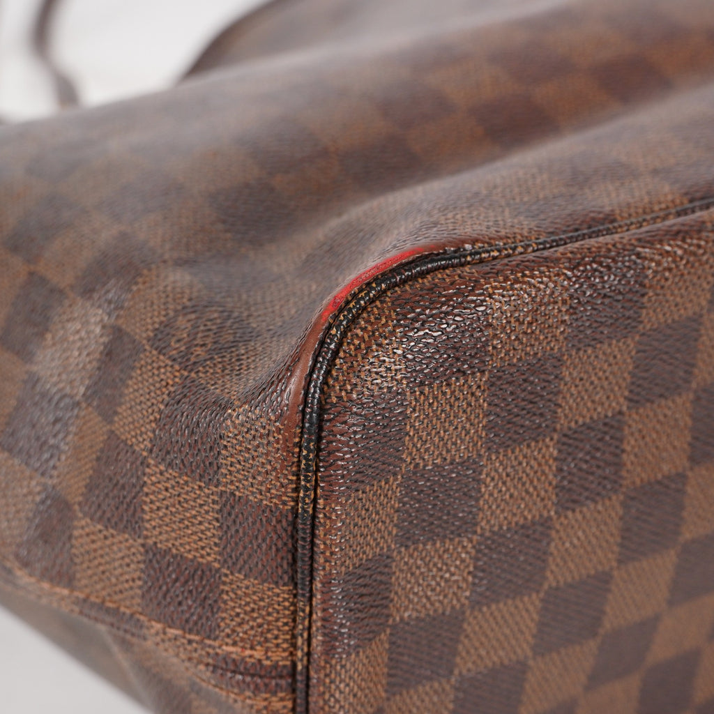 Louis Vuitton Neverfull MM Damier Ebene Red Interior Tote 05E053410016