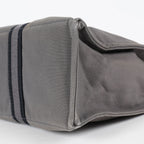 Hermes Fourre-Tout GM Gray Black Canvas Tote Bag Purse Used Vintage 08E11825007