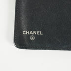 Chanel Caviar Skin Long Bifold Wallet Black Leather Used with Box 05E412310016