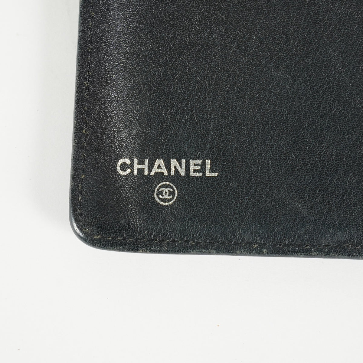 Chanel Caviar Skin Long Bifold Wallet Black Leather Used with Box 05E412310016