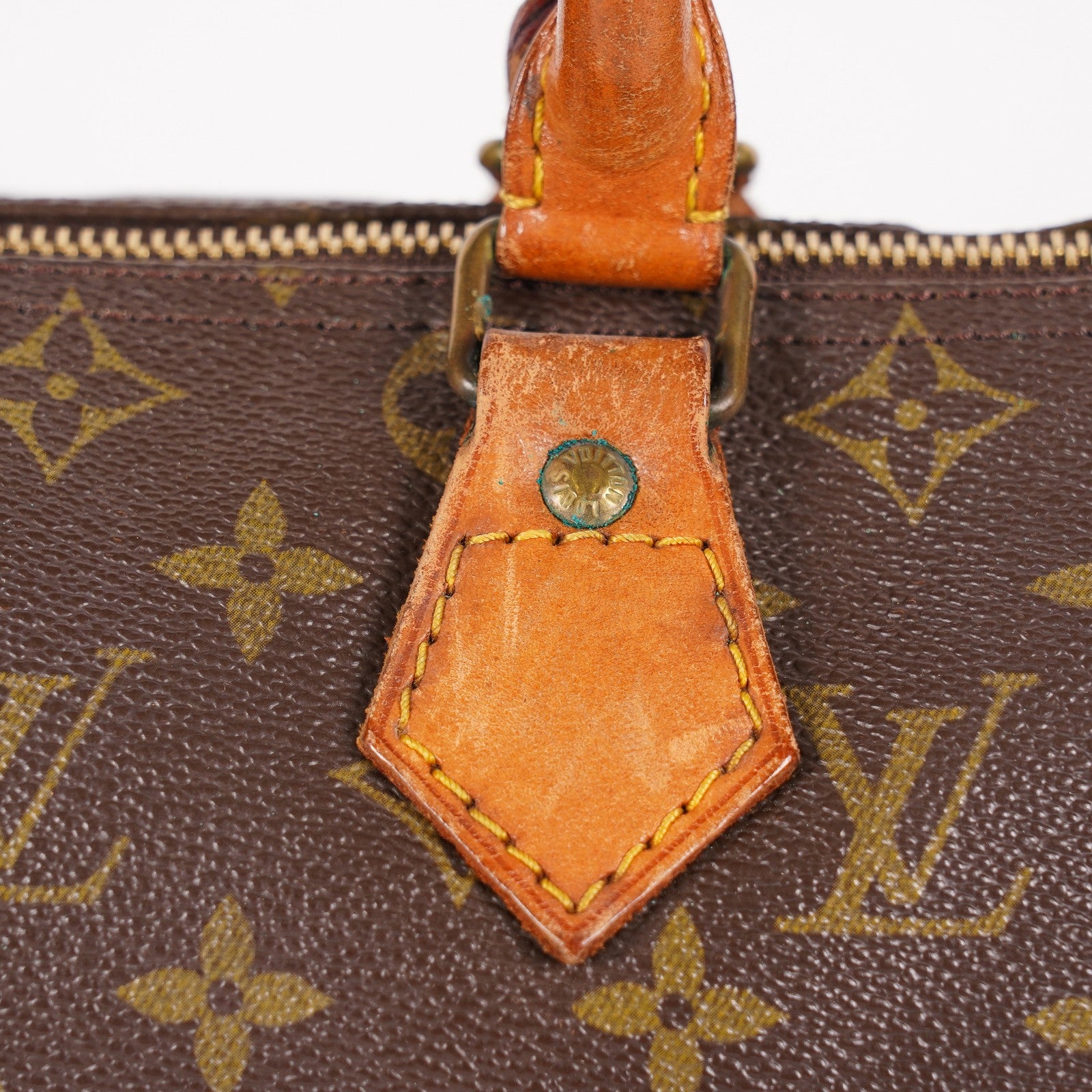 Louis Vuitton Speedy 25 M41528 Monogram Canvas Boston Handbag Brown 07E057150004