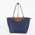 Longchamp Le Pliage Long Handle Tote Bag 33cm Navy Nylon Women Used 08E12825007