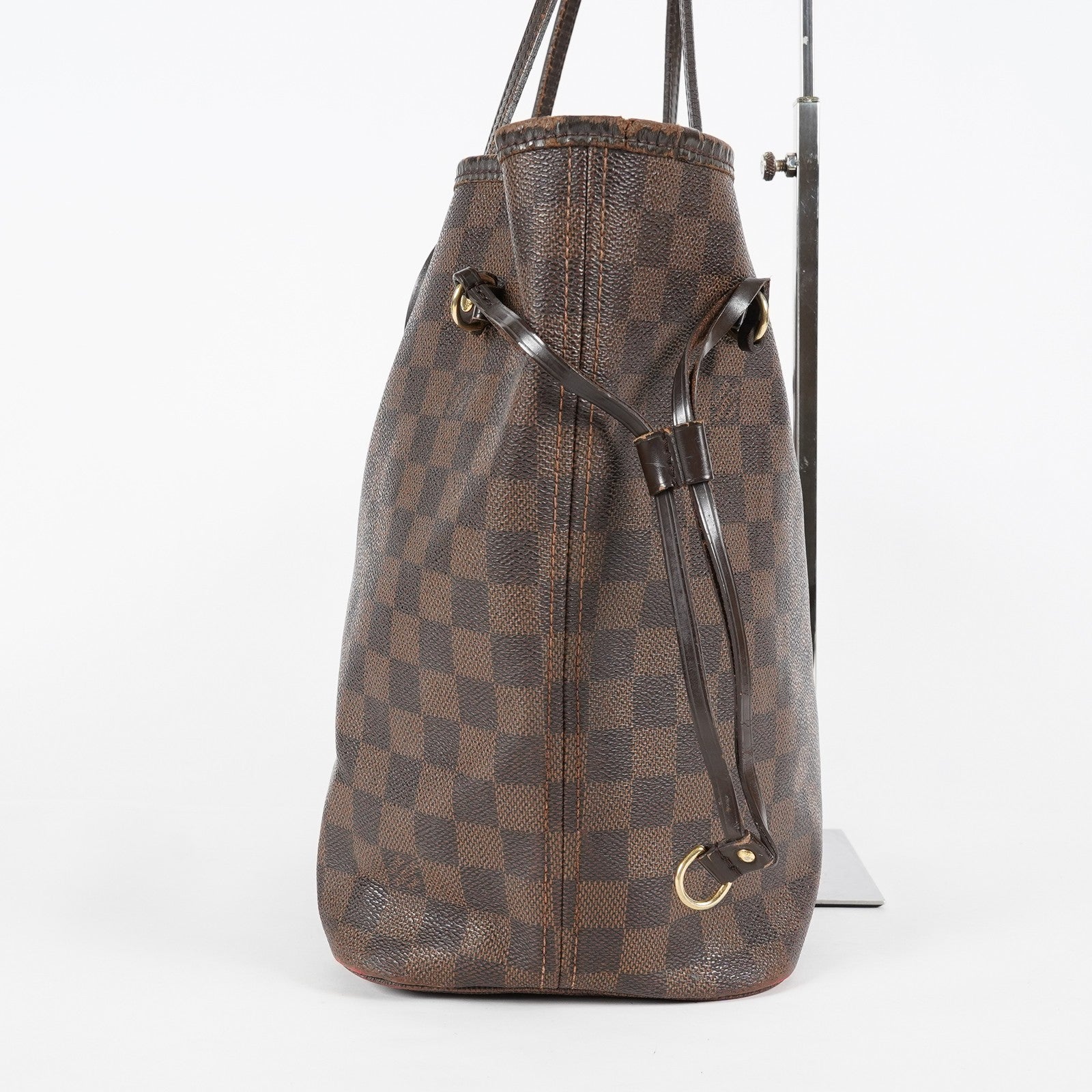 Louis Vuitton N51105 Damier Ebene Neverfull MM Tote Bag Brown Used 07E064730027