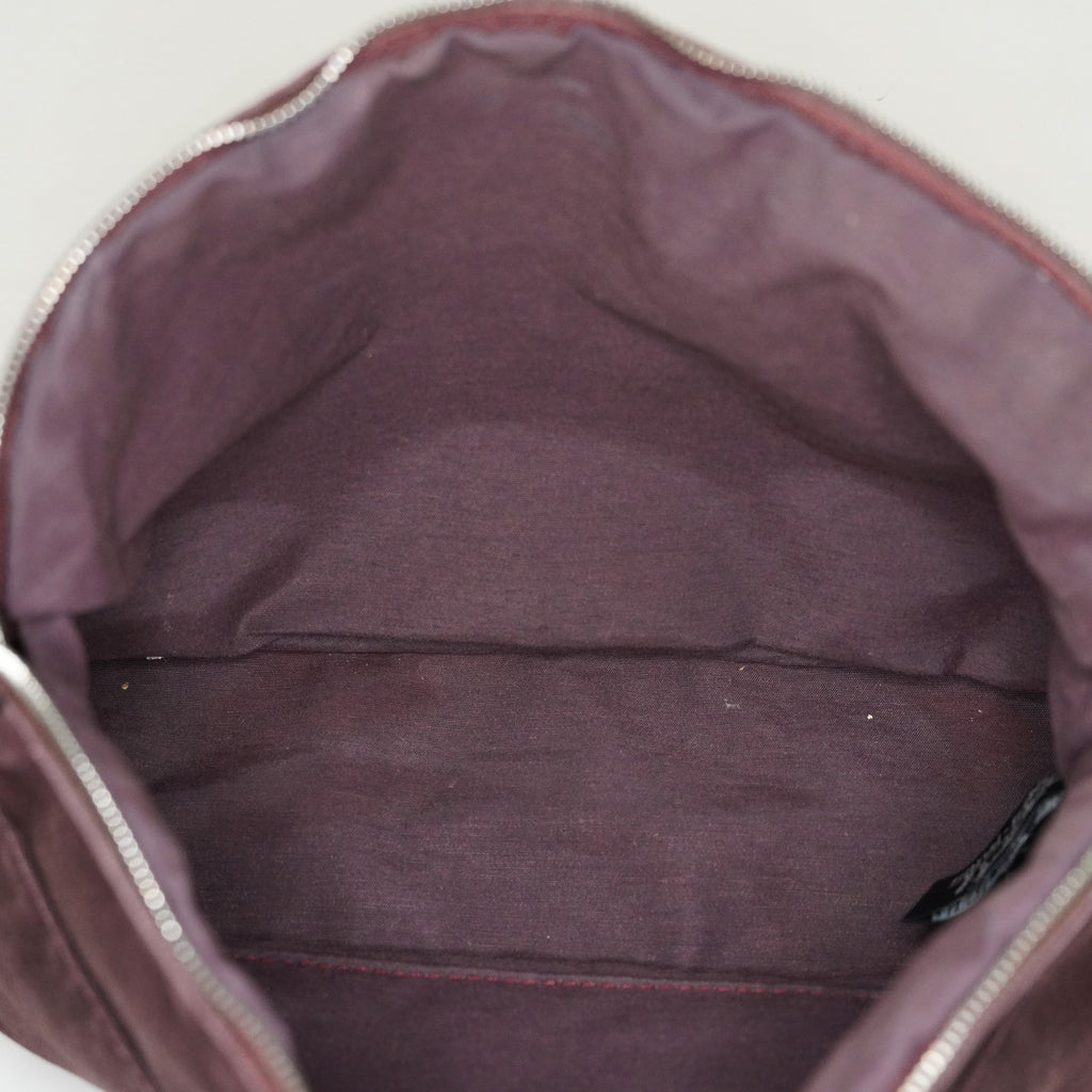 Hermes Bolide Pouch 25 MM Brown Cotton Canvas Cosmetic Pouch Used 07E25781009