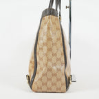 Gucci Abbey Tote Bag Beige GG Canvas Leather Shoulder Bag Vintage 09M032266016