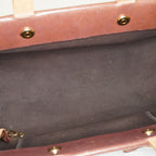 HERMES Herbag Cabas PM Brown Canvas & Leather Tote Bag Used Vintage 07A185720031