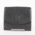 Chanel Caviar Skin Black  Trifold Wallet Compact 06E46825025