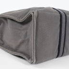 Hermes Fourre-Tout GM Gray Black Canvas Tote Bag Purse Used Vintage 08E11825007