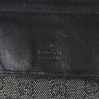 Gucci GG Denim Waist Belt Bag 30cm Black Leather Trim Used Vintage 08E022310002