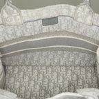 Christian Dior Book Tote Toile de Jouy Beige Gray Canvas Bag used 02E207260003
