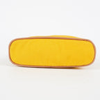 Hermes Bolide Pouch 23 Yellow Canvas Leather Trim Zip Pouch Bag Used 08E33825007