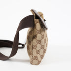 Gucci GG Canvas Waist Bag Belt Bag Beige Brown Leather Used Vintage 08A132516803