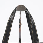 Chanel Wild Stitch Tote Bag Black Calfskin Leather CC Logo Used 07E077260010