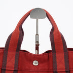 Hermes Fourre Tout GM Tote Bag Brick Red Canvas Used Vintage Women 07E16715009