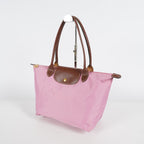LONGCHAMP Le Pliage Nylon Leather Tote Shoulder Hand Bag Pink Used 08M18396617