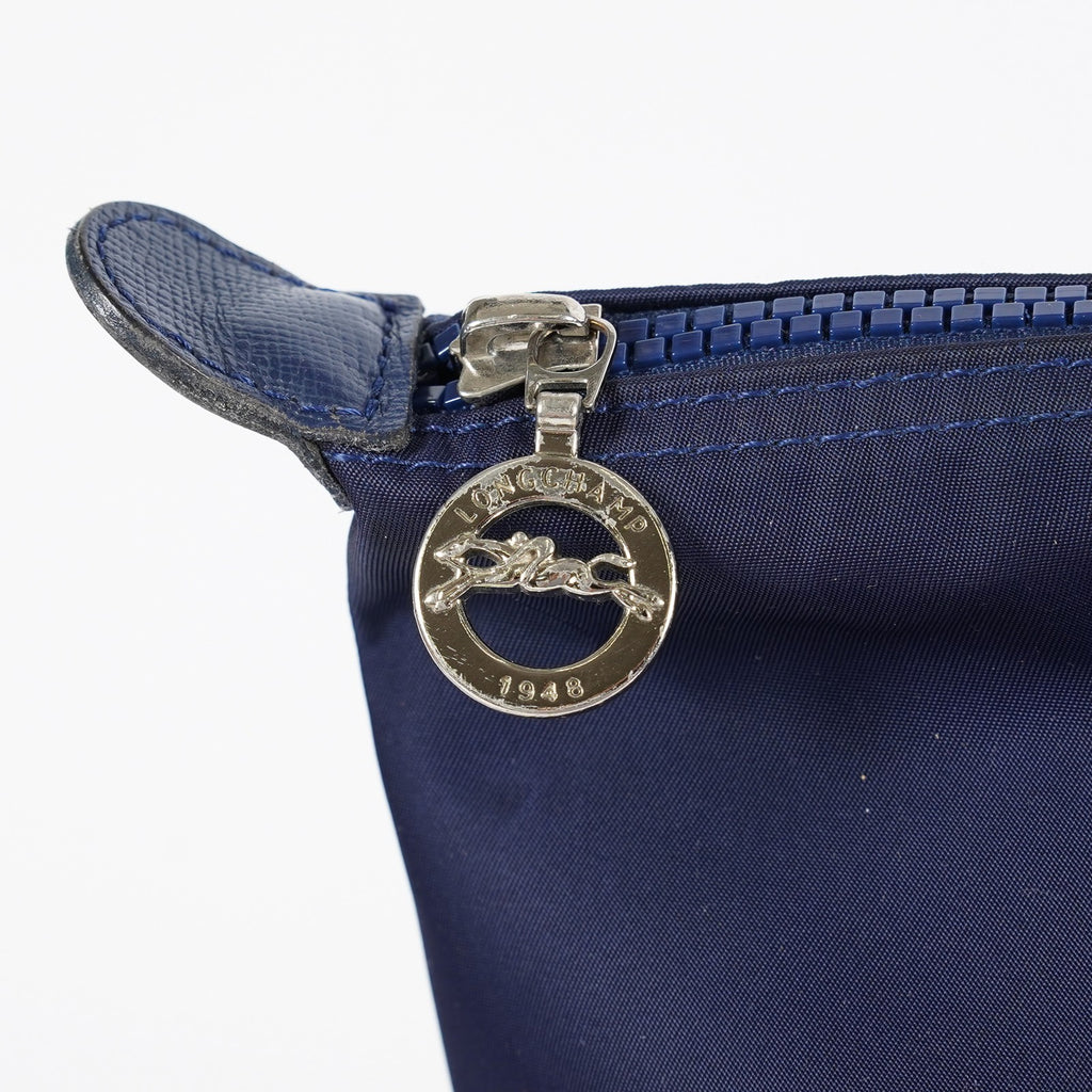 Longchamp Le Pliage Navy Nylon Long Handle Tote Shoulder Bag Used 08A06660003