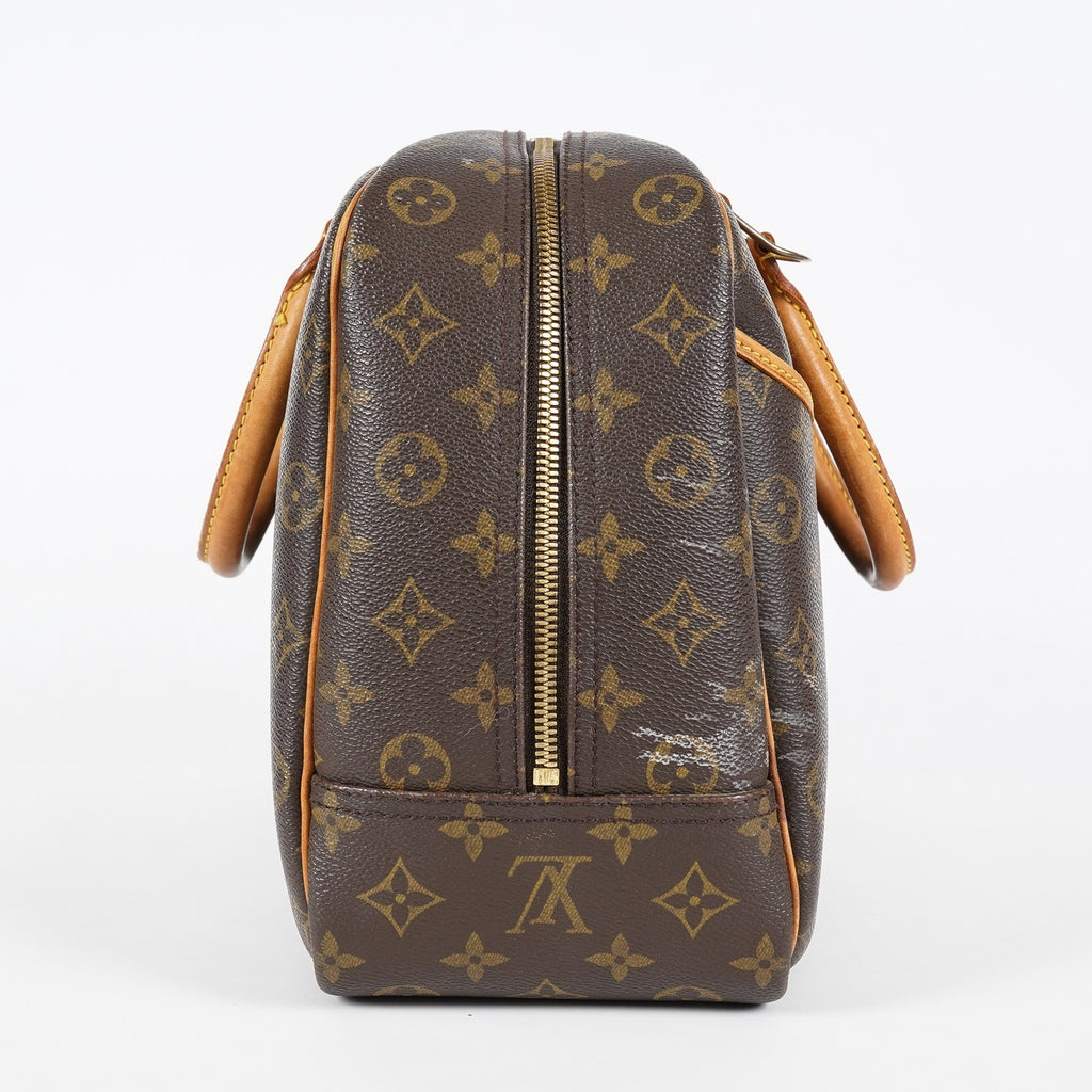 Louis Vuitton Monogram Deauville M47270 Hand Bag Brown Used Vintage 07A082288024