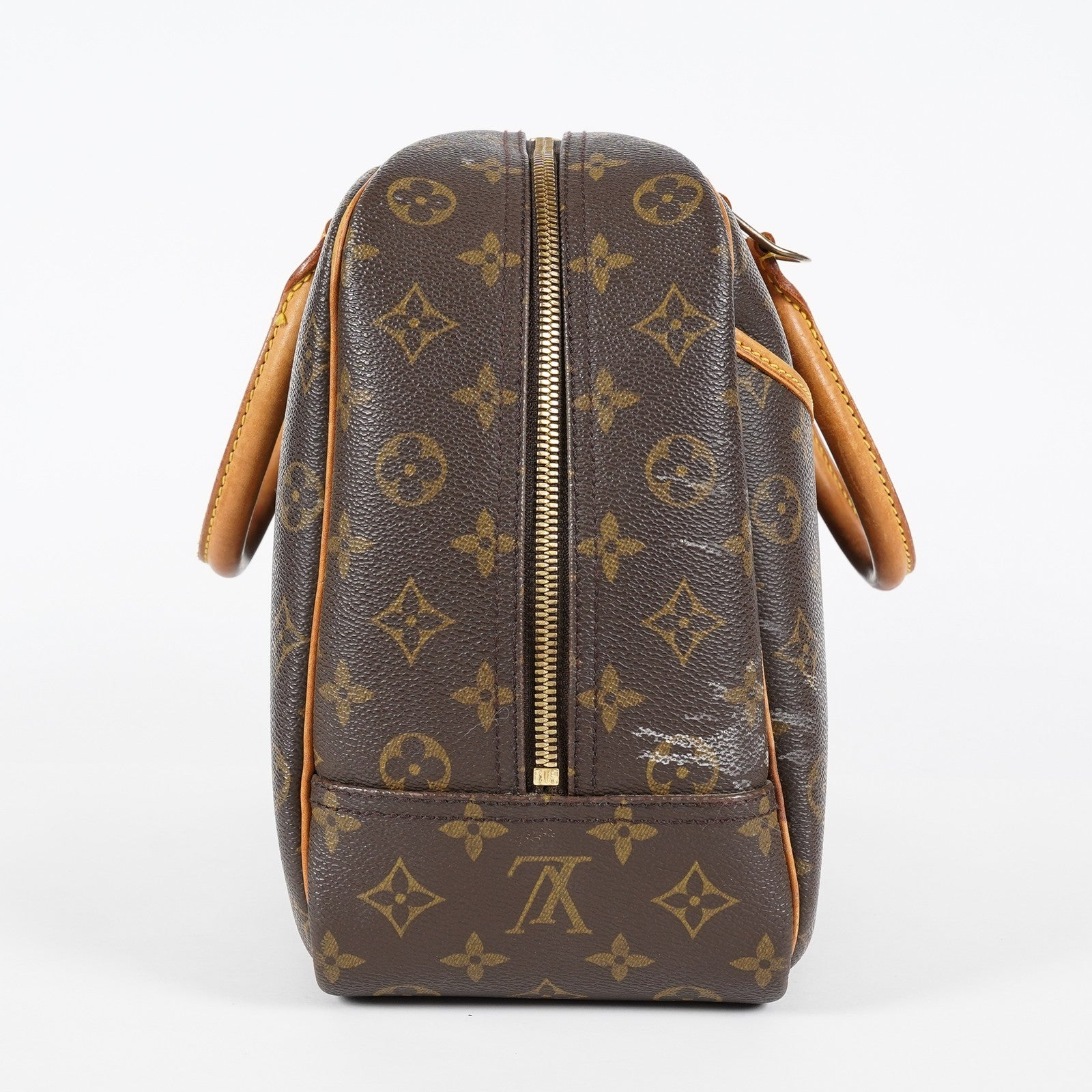Louis Vuitton Monogram Deauville M47270 Hand Bag Brown Used Vintage 07A082288024