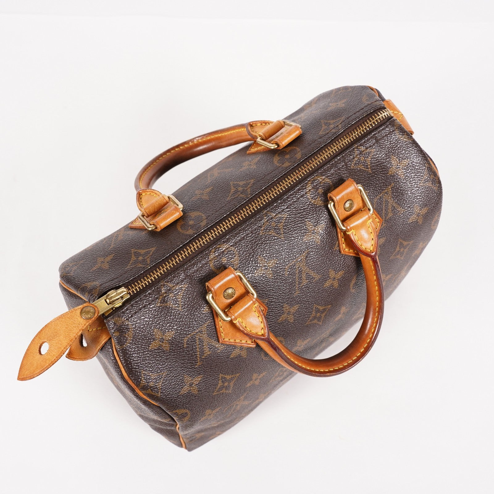 Louis Vuitton Speedy 25 M41528 Monogram Canvas Boston Handbag Brown 07A108008005