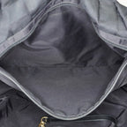 Chanel Old Travel Line Tote MM Black Nylon Shoulder Bag CC Used 06E111155030