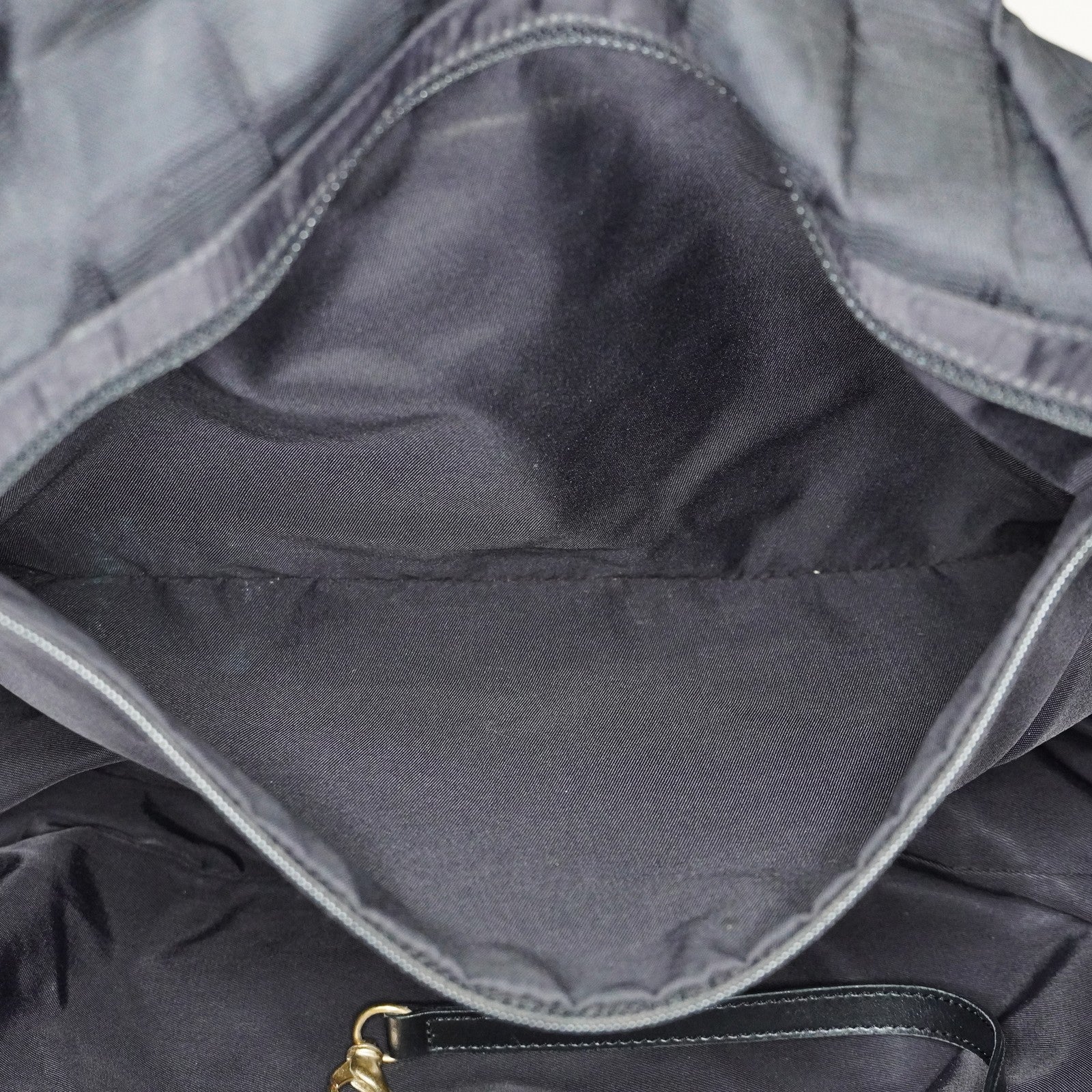 Chanel Old Travel Line Tote MM Black Nylon Shoulder Bag CC Used 06E111155030