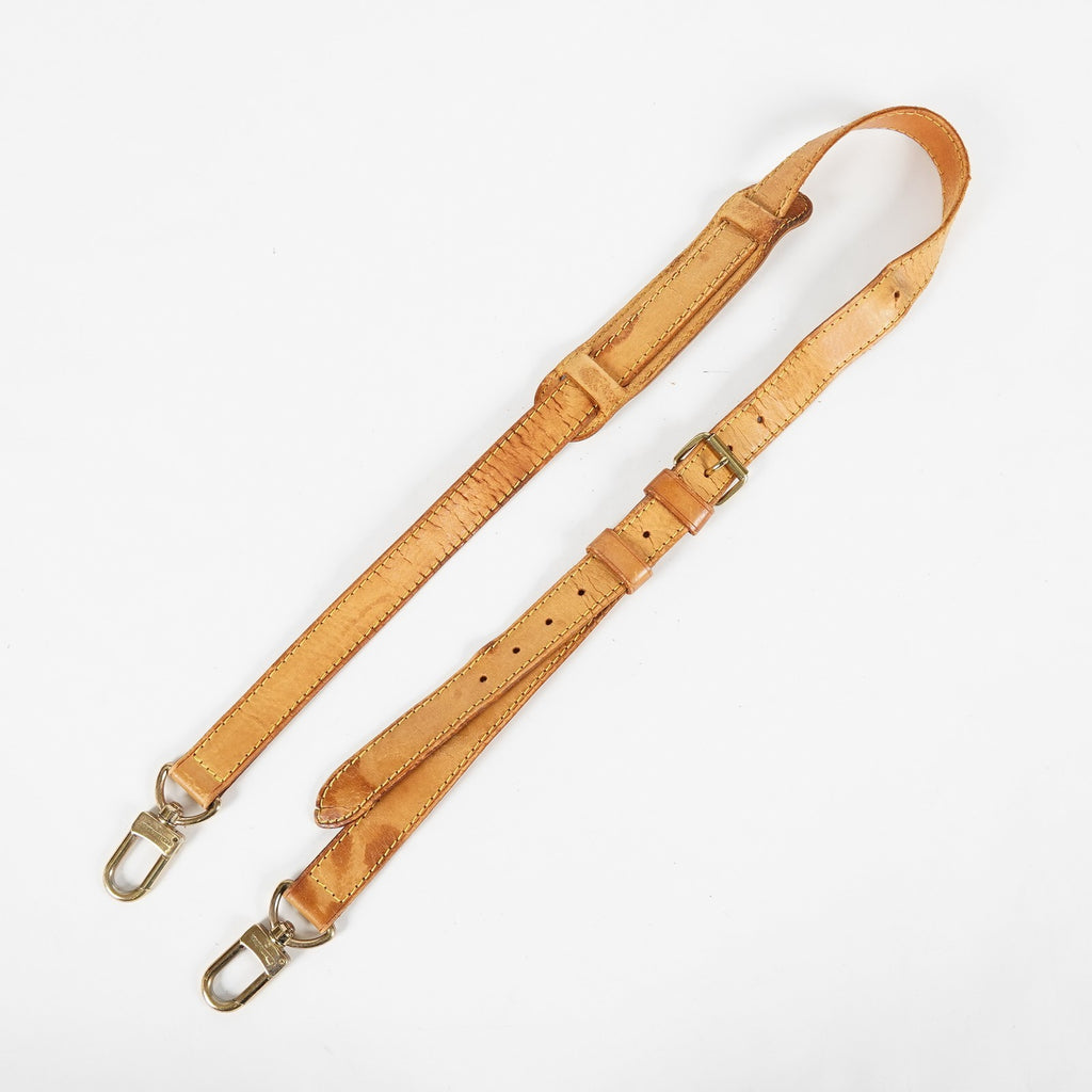 Auth Louis Vuitton Vachetta Leather Shoulder Strap Adjustable Tan Vintage XY266
