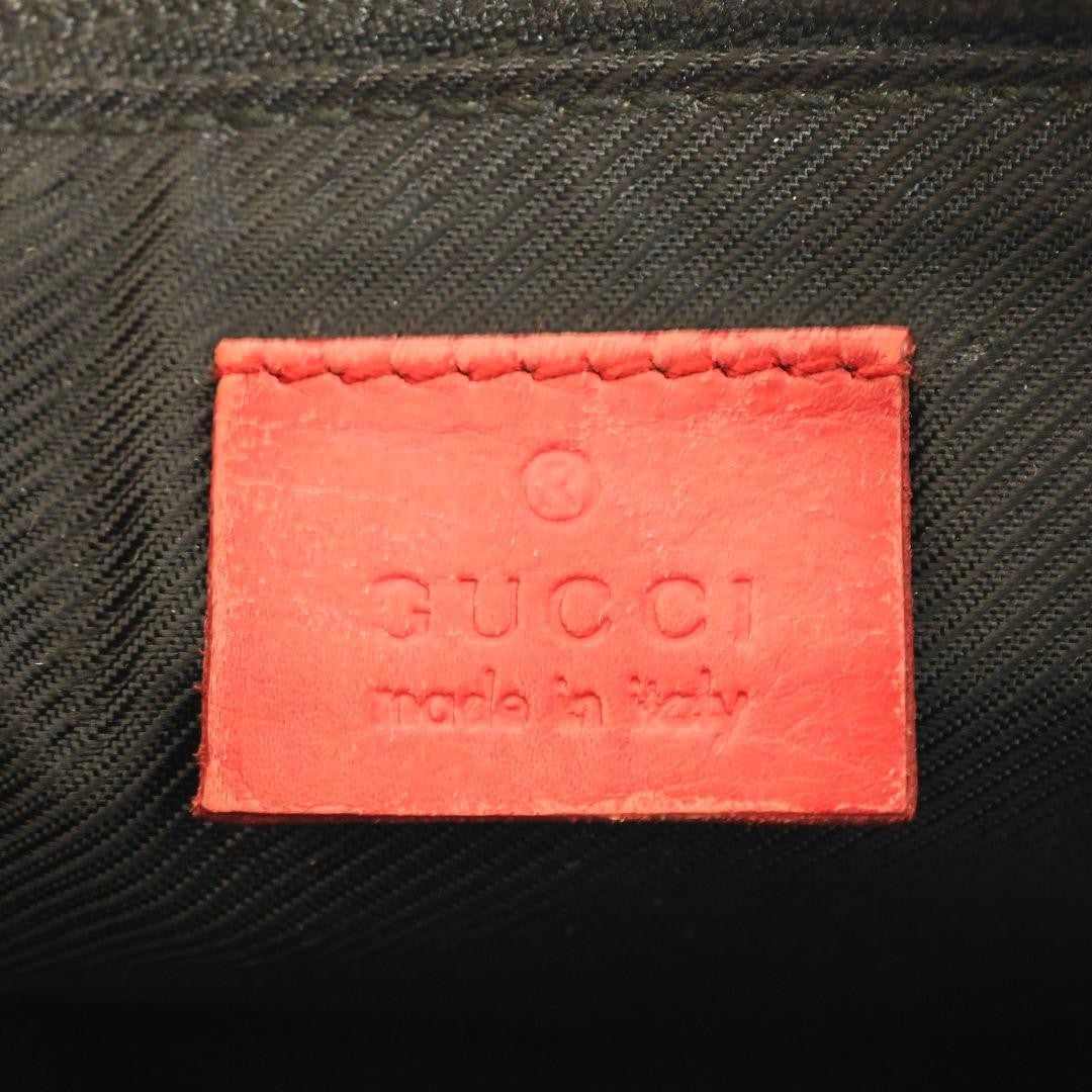Gucci GG Canvas Handbag Pochette 24cm Beige Red Vintage Used 08M022308023