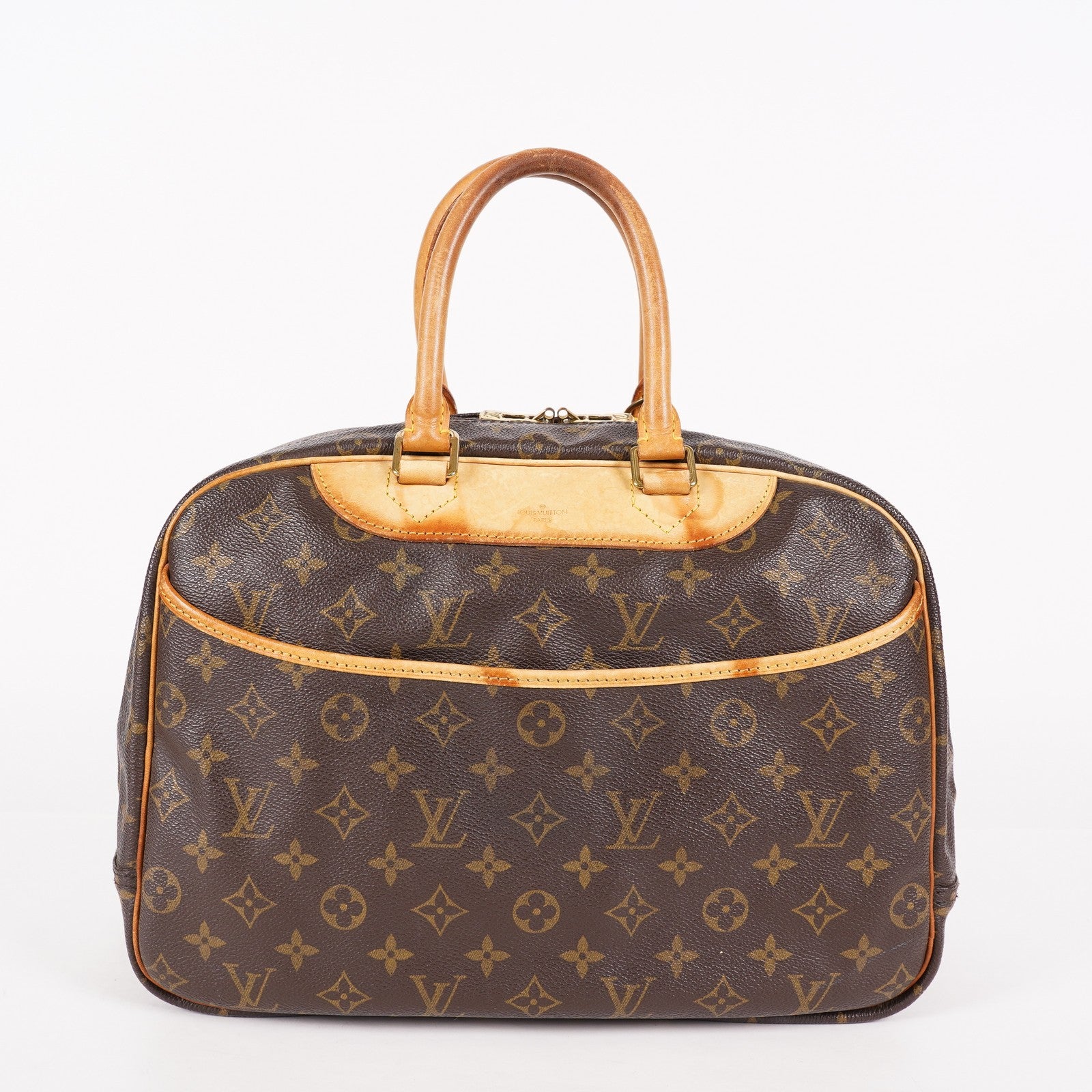 Louis Vuitton Monogram Deauville M47270 Hand Bag Brown Used 07E262750001