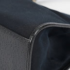 Gucci Jackie Vintage Handbag Shoulder Bag 30cm Black Canvas Leather 07E153190009