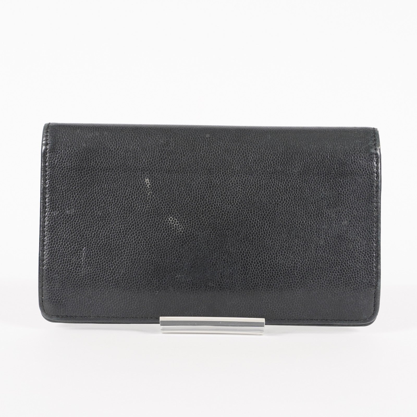 Vintage CHANEL Leather Black Bifold Wallet Classic Purse 05E412310016