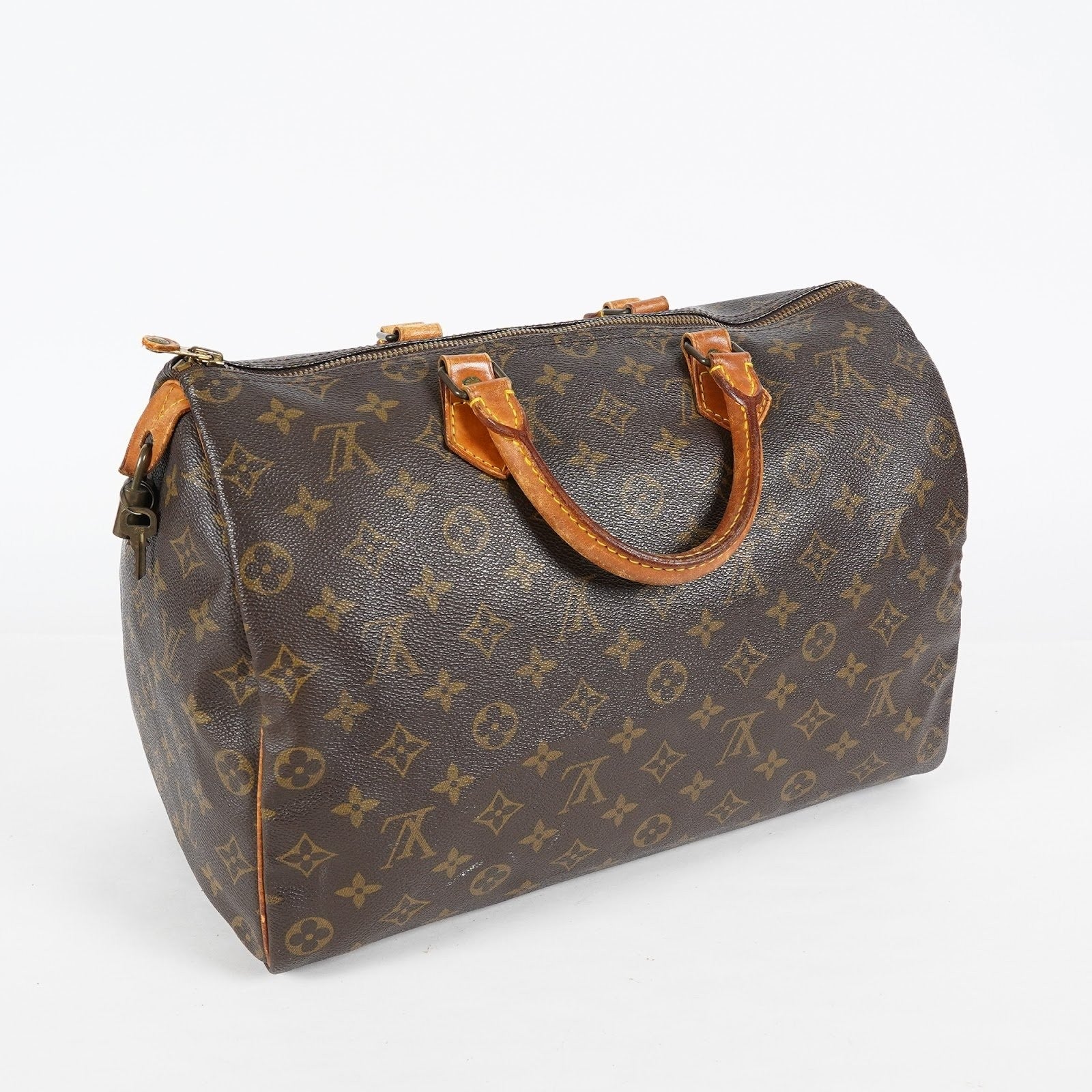 Louis Vuitton Speedy 35 Monogram Brown Boston Hand Bag M41524 Used 08E104070012
