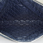 CHANEL Deauville Canvas Clutch Bag Pouch CC Logo Dark Brown Used 07A144118424