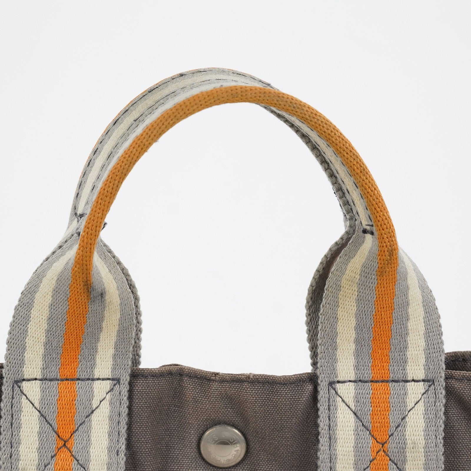 Hermes Fourre-Tout PM Tote Bag Canvas Gray Used Vintage Handbag 07E13825007