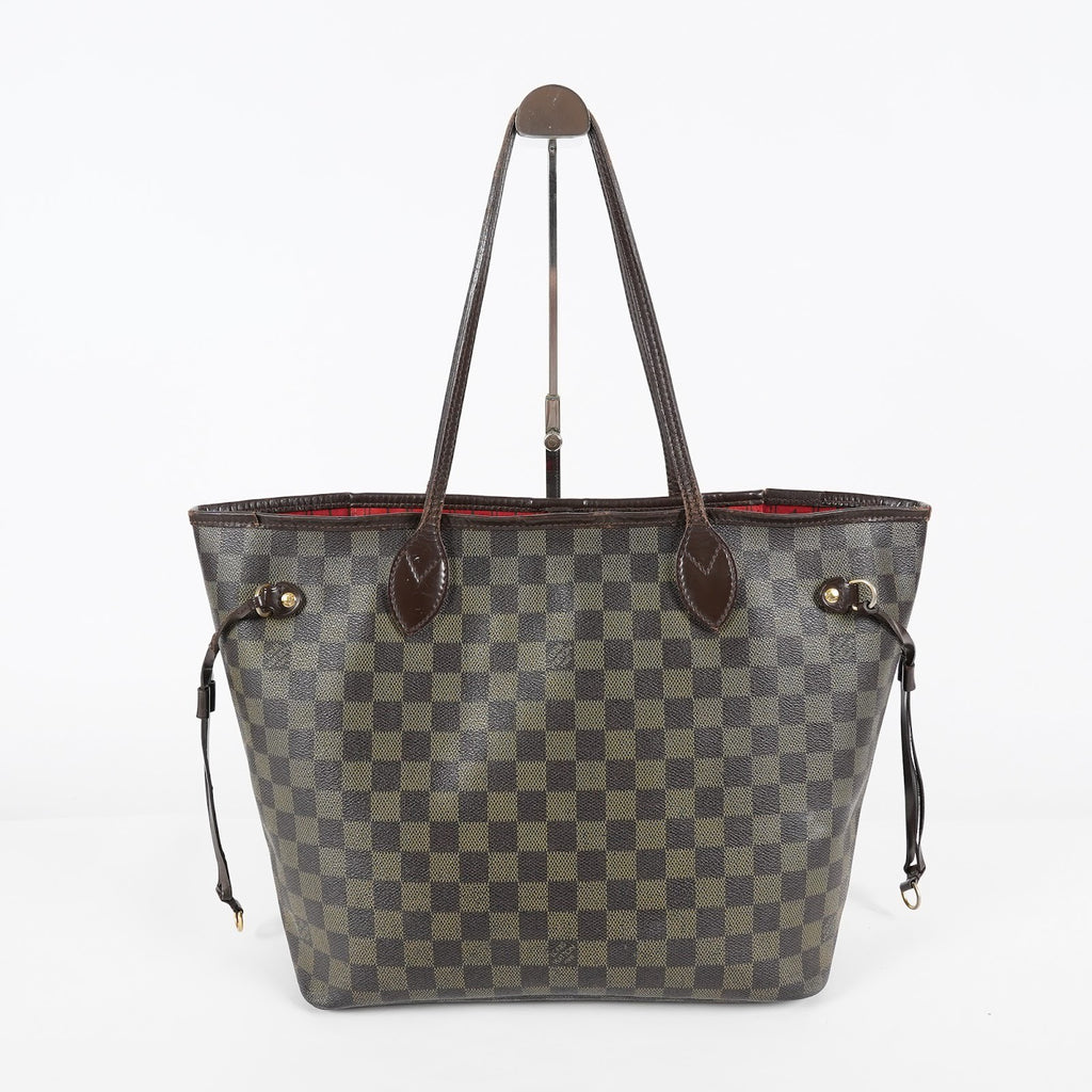 Louis Vuitton Neverfull MM N51105 Damier Ebene Brown Tote Bag Used 07E133960027