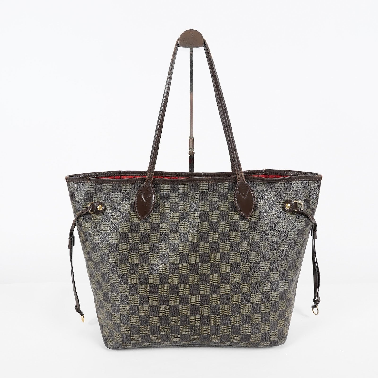 Louis Vuitton Neverfull MM N51105 Damier Ebene Brown Tote Bag Used 07E133960027