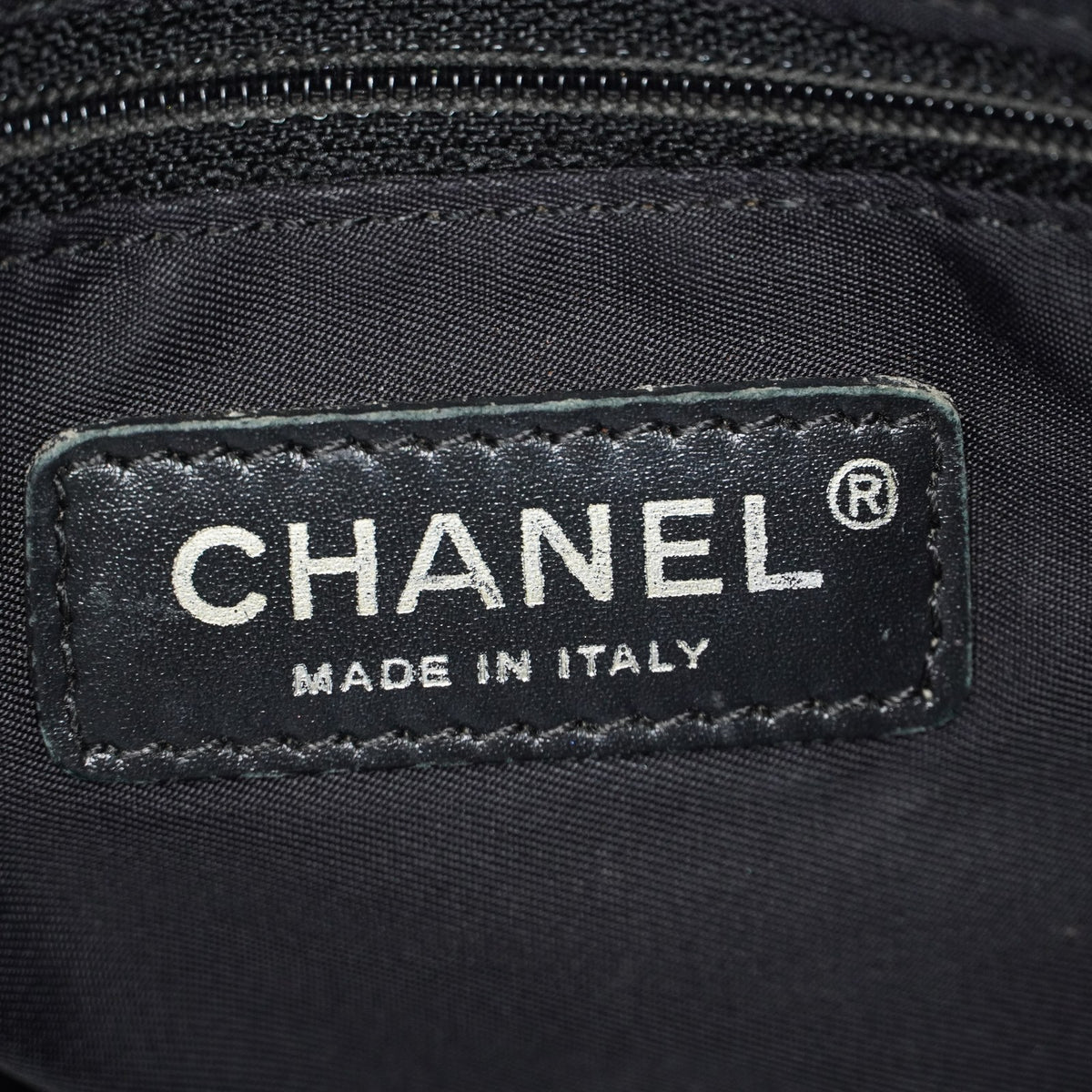 Chanel Travel Line Tote Bag Black Nylon Leather Used Handbag 09M321359608