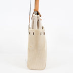 Hermes Herbag MM Toile Canvas Leather Beige 2way Handbag Bag 07E364950012