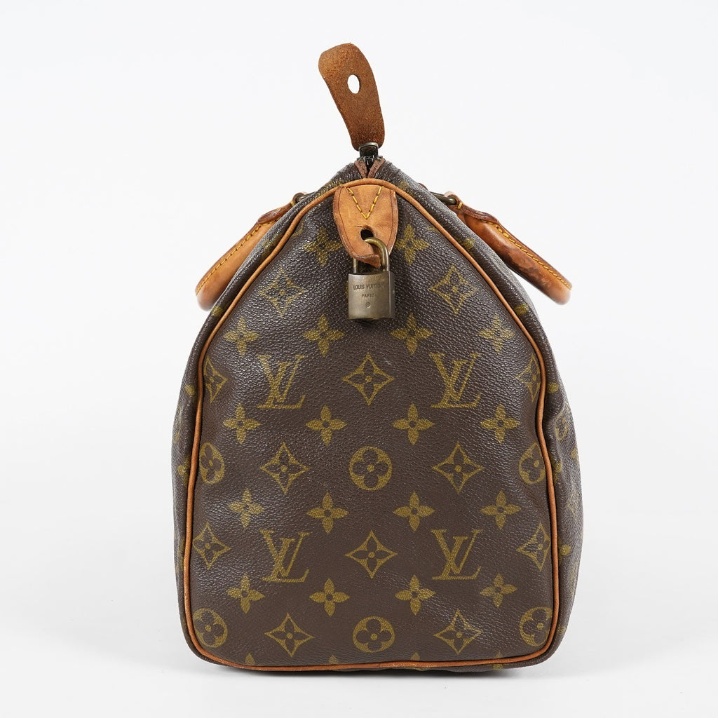 Louis Vuitton Speedy 35 Monogram Brown Canvas Hand Bag Used M41524 07E214620027