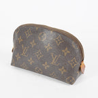 Louis Vuitton M47515 Pochette Cosmetique Monogram Brown Canvas Used 08A07715003
