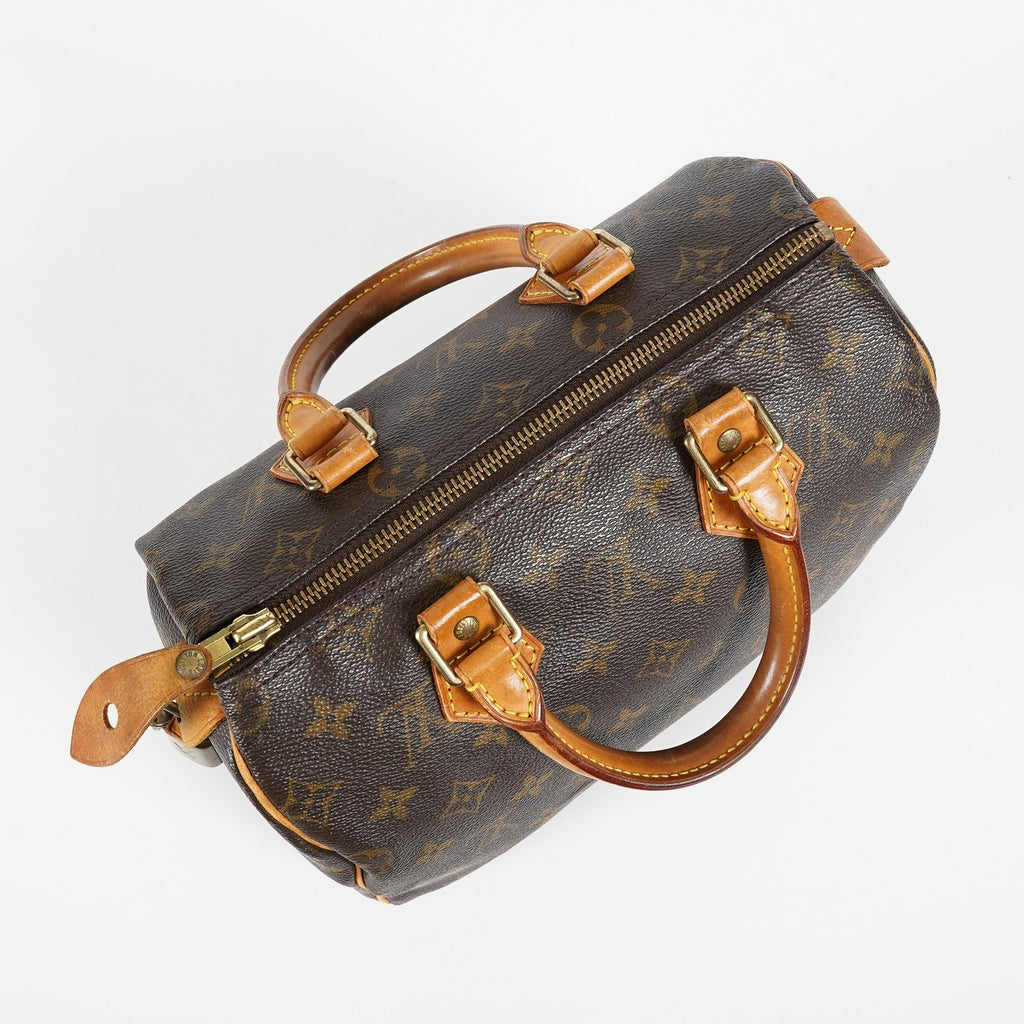 Louis Vuitton Monogram Speedy 25 Handbag M41528 Brown Vintage Used 07E037150029