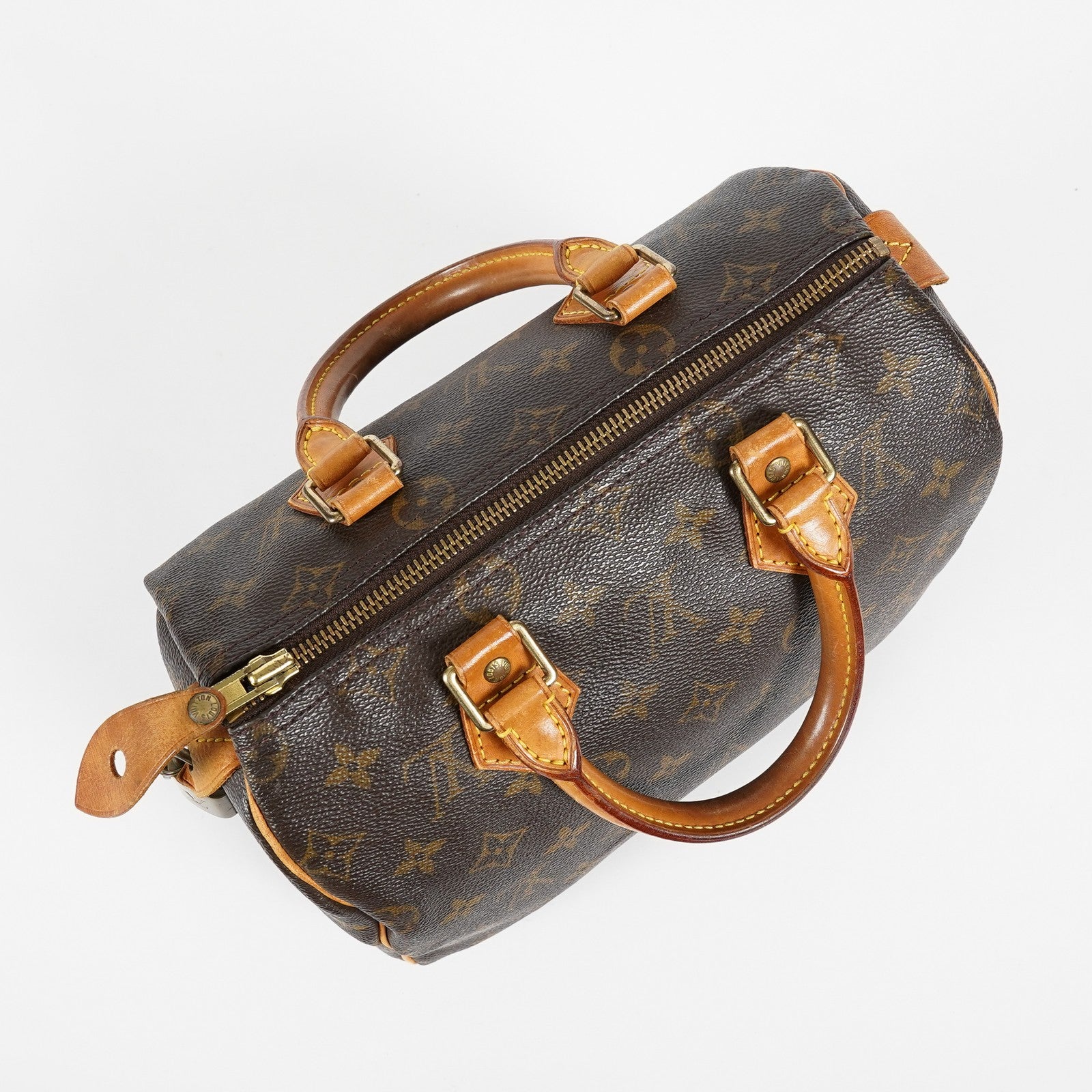 Louis Vuitton Monogram Speedy 25 Handbag M41528 Brown Vintage Used 07E037150029