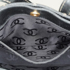 Chanel Wild Stitch Tote Bag Black Calfskin Leather CC Logo Used 07E077260010