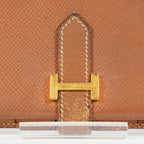 Hermes Bearn Soufflet Long Wallet Brown Leather Gold Hardware Used 08E022090008